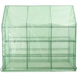 Växthus - Living Växthus med 12 hyllor stål 143x214x196 cm