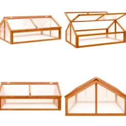 Växthus brun 114x80x50 cm granträ - Växthus - Växt Hus - Home & Living