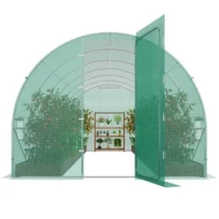 Växthus, Gångtunnel, 590x295x225 cm, Grön, Stålram