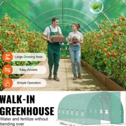 Växthus, Gångtunnel, 590x295x225 cm, Grön, Stålram