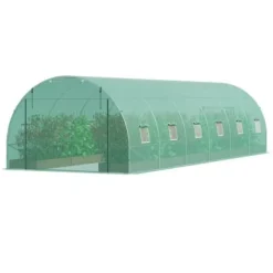 Växthus, Gångtunnel, 890x295x198 cm, Grön, Stålram