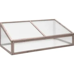 Växthus grå 110x58,5x39 cm granträ - Växthus - Drivhus - Home & Living