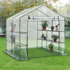 Växthus Grünau 200x200x220 cm [en.casa]