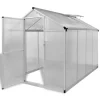 Växthus i aluminium 4,6 m² - UV-resistent och isolerat | Färg: Aluminium | Storlek: 4,6 m²