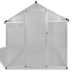 Växthus i aluminium 4,6 m² - UV-resistent och isolerat | Färg: Aluminium | Storlek: 4,6 m²