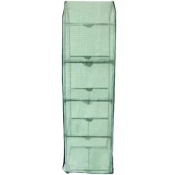 Växthus med 4 Hyllplan & PE-Överdrag med Dragkedja | Gratis planteringsspade