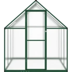 Växthus med grön aluminiumram - Skydd för växter | Storlek: 169x169x195 cm