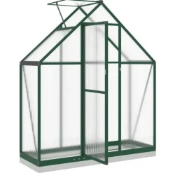 Växthus med grön aluminiumram - Robust och väderbeständig | Storlek: 169x58x202 cm