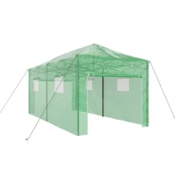 Växthus med Pop-up Ram med tak Grön 290 x 580 x 315 cm Järn