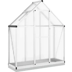 Växthus med ram silver 169x58x202 cm aluminium