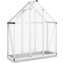 Växthus med ram silver 169x58x202 cm aluminium