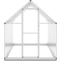 Växthus med ram silver 334x169x202 cm aluminium