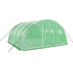 Växthus med stålram grön 16 m² 4x4x2 m