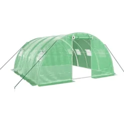 Växthus med stålram grön 16 m² 4x4x2 m