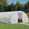 Växthus med stålram vit 64 m² 16x4x2 m