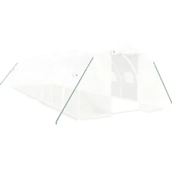 Växthus med stålram vit 30 m² 10x3x2 m