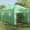 Växthus med tak Grön 290 x 580 x 315 cm Stål