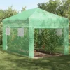 Växthus med tak i industriell stil - Stålram | Färg: Grön | Storlek: 290x430x315 cm