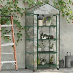 Växthus mini 69×50×165 cm – 4 hyllor, transparent