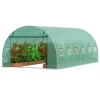 Växthus Walk-in Tunnel 19,36x9,68x6,5 fot, Galvaniserad Ram, PE-Överdrag, Grön, Hållbar och Rymlig