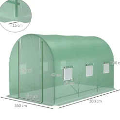Växthus, 350x200x200 cm, Grön