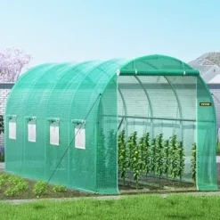 Växthus, 450x200x200 cm, Grön, Galvaniserat stål