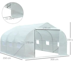 Växthus, 350x300x200 cm, Vit