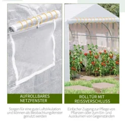 Växthus, 350x300x200 cm, Vit