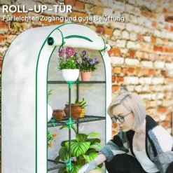 Växthus, 100x45x160 cm, Vit