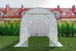 Växthus 3x2x2 meter - vitt - med 6 myggnätsfönster - 6m2