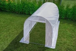 Växthus 4,5x2x2 meter vit - med 6 myggnätsfönster - 9m2
