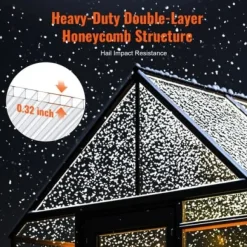 Växthuspaneler, Polykarbonat, 121x60,5x0,8 cm, Klar, Tak