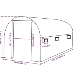 Växthusöverdrag 9 m² - Skydd mot vind, regn & sol | Färg: Grön | Storlek: 200x450x200 cm