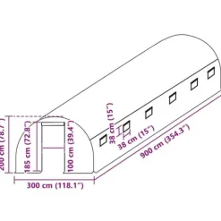 Växthusöverdrag 27 m² - Skydda växterna med PE-material | Färg: Genomskinlig | Storlek: 3x9x2 m