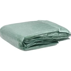 Växthusöverdrag med 20 fönster och dörr | Färg: Grön | Storlek: 300x1500x200 cm | 45 m²