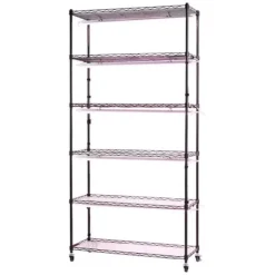 Växthylla med odlingslampa/växtlampa - 6-vånings växtställ - 180 cm Högt - LED 150 W 3800 K Fullspektrum - Hjul - Timer - För inomhusväxter