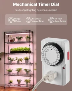 Växthylla med odlingslampa/växtlampa - 6-vånings växtställ - 180 cm Högt - LED 150 W 3800 K Fullspektrum - Hjul - Timer - För inomhusväxter