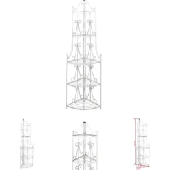 Växthylla vit med 5 hyllor - Växtställ