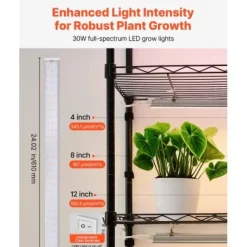 Växthyllla, 6-nivåers inomhus växtställ med växtbelysning, 75x35x180 cm