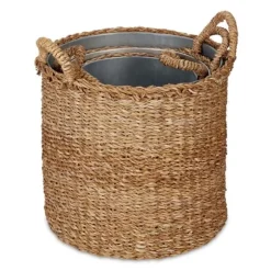 Växtkorg Set, 42x37 cm, Natur, Silver