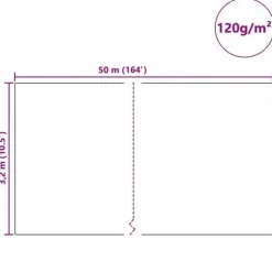 Växtskydds fleece - vidaXL - 50x3,2 m - Vit - Ovävd tyg - UV-resistent - Återanvändbar