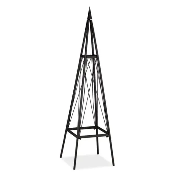 Växtstöd Obelisk, 132x36x34 cm, Svart