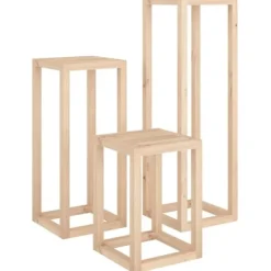 Växtställ 3 delar massiv furu