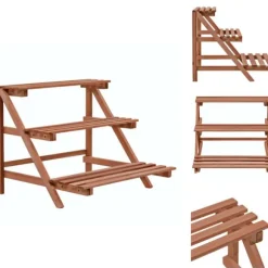 Växtställ - Living Växtställ 3 nivåer cedarträ 48x45x40 cm