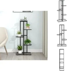 Växtställ - Living Växtställ med 5 hyllor 43x22x98 cm svart metall