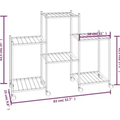 Växtställ - Living Växtställ på hjul 83x25x63,5 cm svart järn
