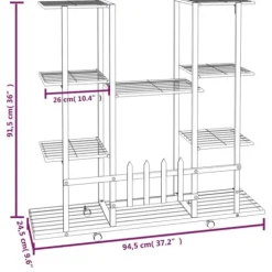 Växtställ - Living Växtställ på hjul 94,5x24,5x91,5 cm svart järn