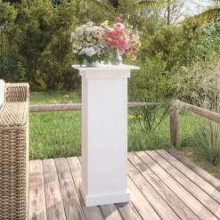 Växtställ - Living Växtställ vit 40x40x90 cm massiv furu