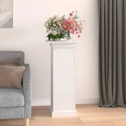 Växtställ - Living Växtställ vit 40x40x90 cm massiv furu