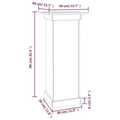 Växtställ - Living Växtställ vit 40x40x90 cm massiv furu